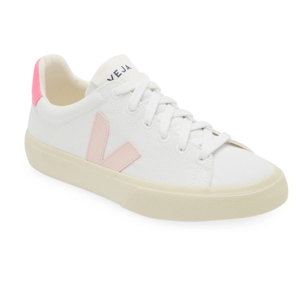 Veja Campo Canvas Petal Sneakers  White/Pink sz 7 US NIB - Picture 1 of 12